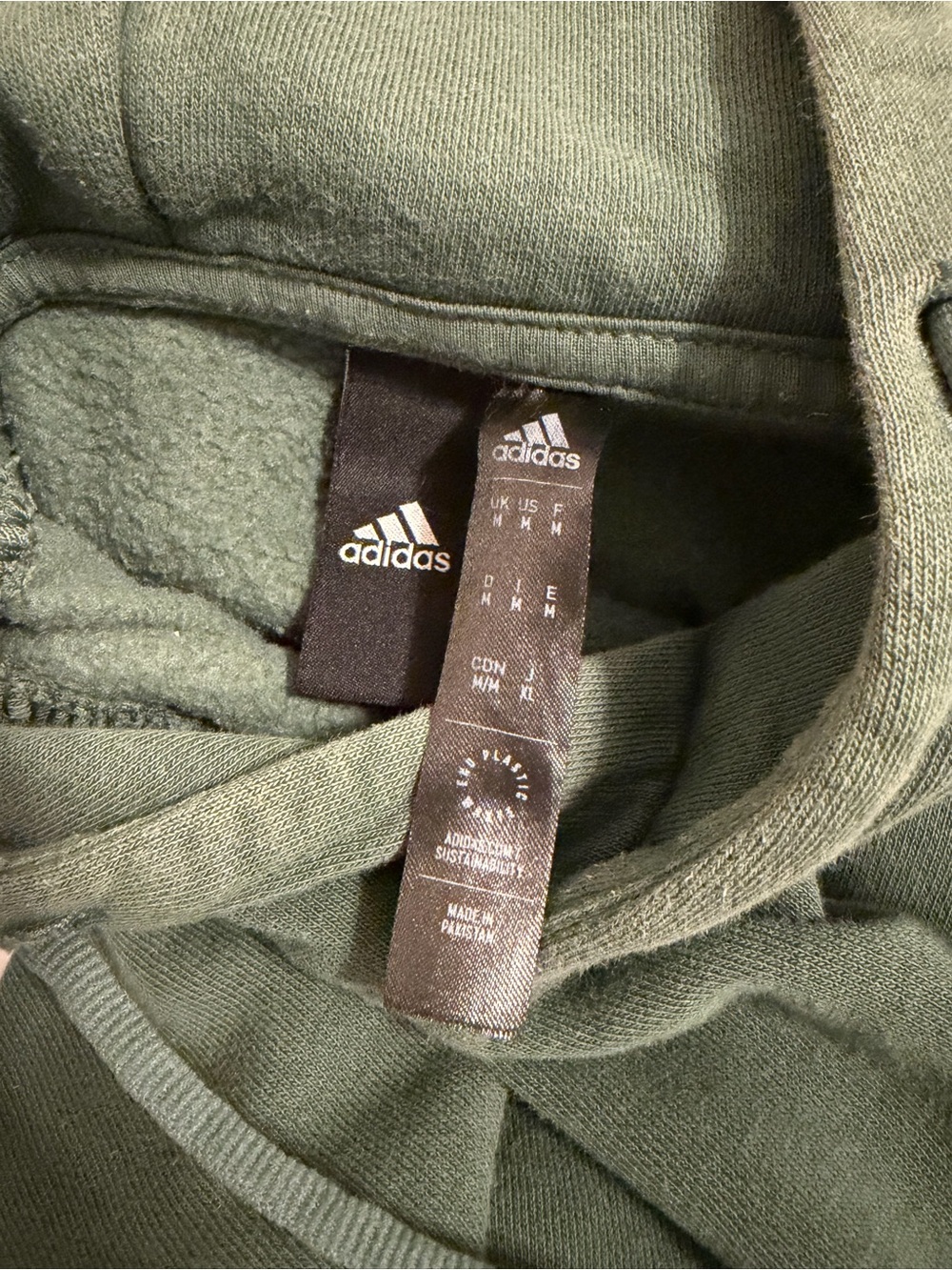 adidas Green Pullover Hoodie with Kangaroo Pocket - Picture 3 of 3